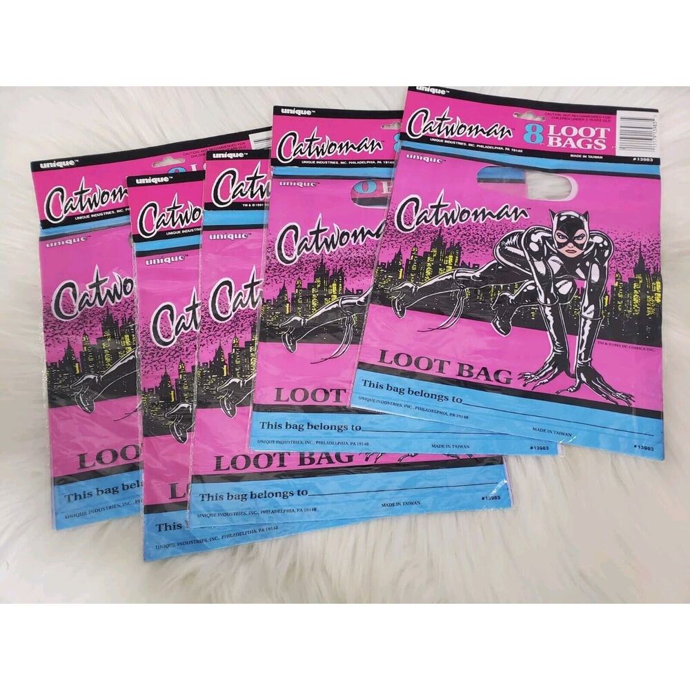 Cat woman Party‎ Loot Bags 8 Per Bag Vintage 1991 Party Birthday Supplies